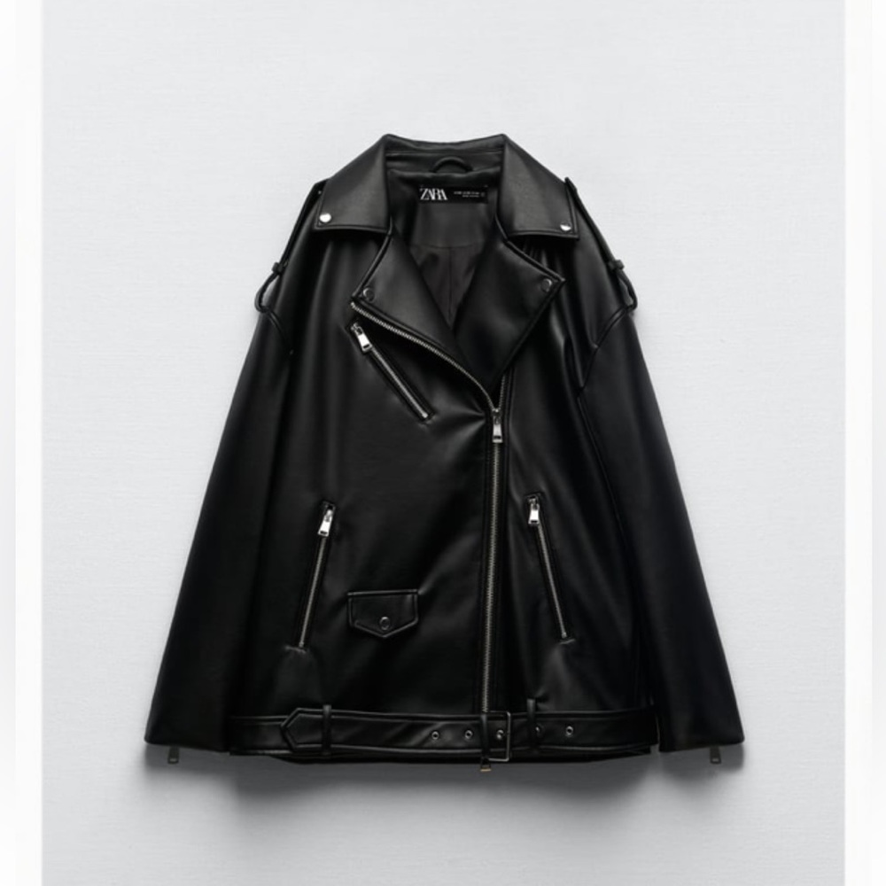 Oversized faux leather jacket; NWT; size medium
